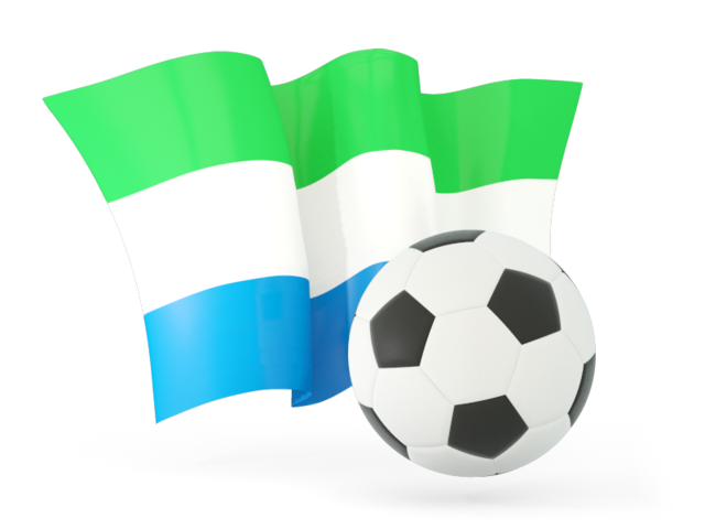 Футбольный мяч с волнистым флагом. Скачать флаг. Сьерра-Леоне