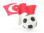 Singapore. Football with waving flag. Download icon.