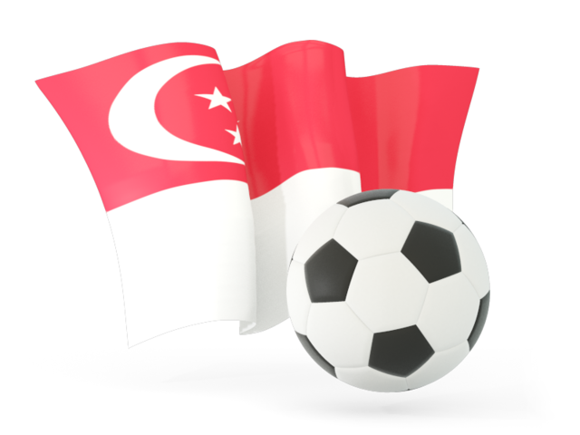 Football with waving flag. Download flag icon of Singapore at PNG format