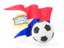 Sint Maarten. Football with waving flag. Download icon.