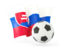 Slovakia. Football with waving flag. Download icon.