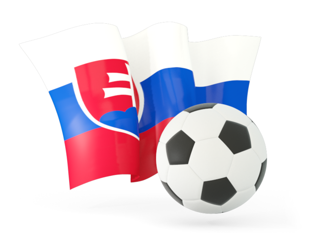 Футбольный мяч с волнистым флагом. Скачать флаг. Словакия