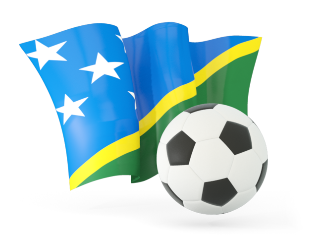 Футбольный мяч с волнистым флагом. Скачать флаг. Соломоновы Острова