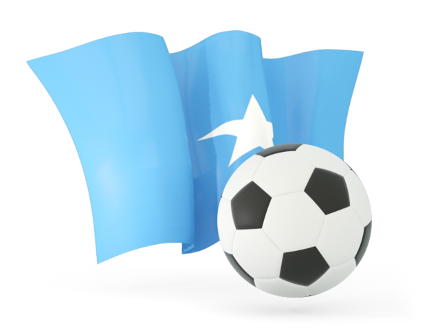 Футбольный мяч с волнистым флагом. Скачать флаг. Сомали
