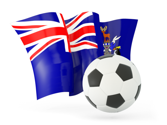 Футбольный мяч с волнистым флагом. Скачать флаг. Южная Георгия и Южные Сандвичевы острова