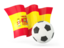 Spain. Football with waving flag. Download icon.