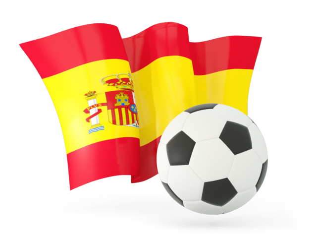 Футбольный мяч с волнистым флагом. Скачать флаг. Испания