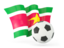 Suriname. Football with waving flag. Download icon.