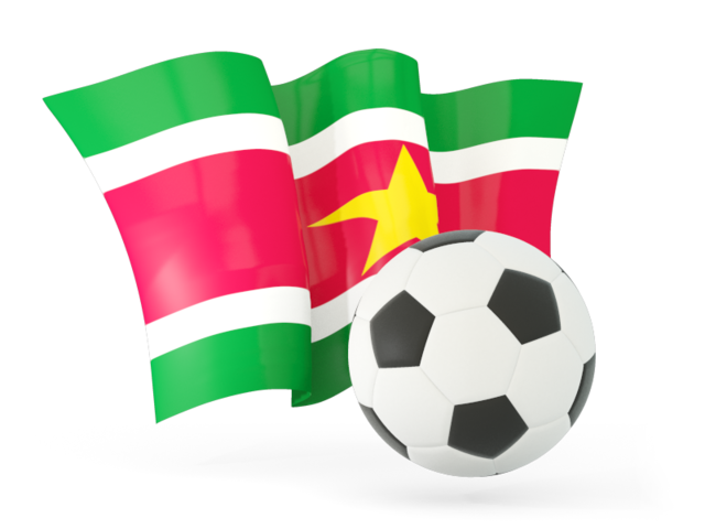 Football with waving flag. Download flag icon of Suriname at PNG format