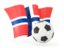Шпицберген и Ян-Майен. Футбольный мяч с волнистым флагом. Скачать иконку.