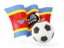 Swaziland. Football with waving flag. Download icon.