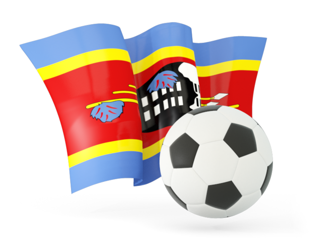 Футбольный мяч с волнистым флагом. Скачать флаг. Свазиленд