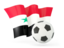Syria. Football with waving flag. Download icon.