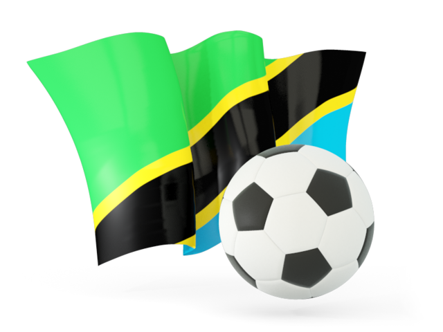 Football with waving flag. Download flag icon of Tanzania at PNG format