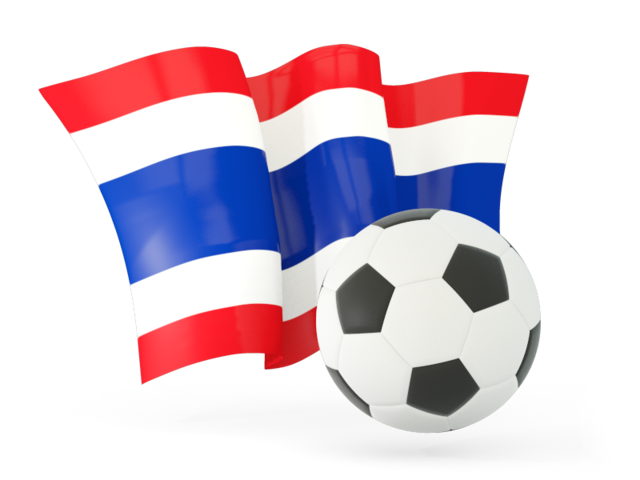 Футбольный мяч с волнистым флагом. Скачать флаг. Таиланд