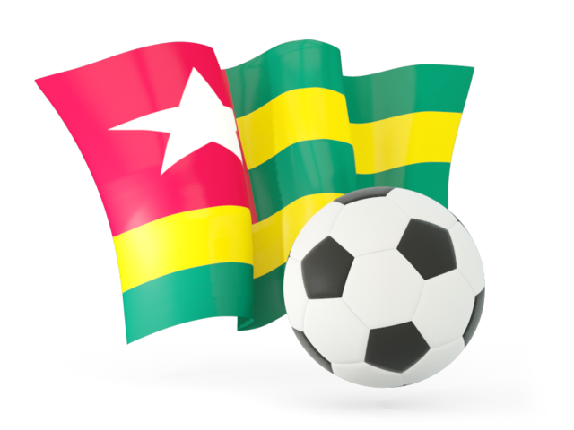 Football with waving flag. Download flag icon of Togo at PNG format