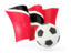 Trinidad and Tobago. Football with waving flag. Download icon.