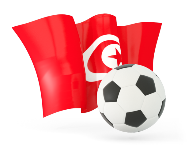 Football with waving flag. Download flag icon of Tunisia at PNG format