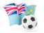 Tuvalu. Football with waving flag. Download icon.