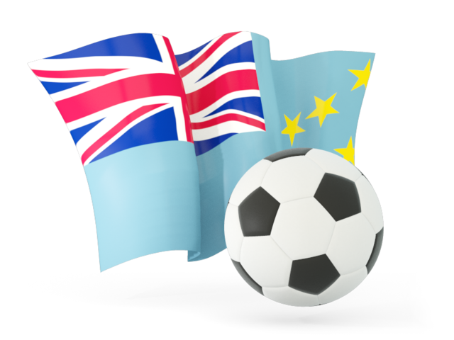 Football with waving flag. Download flag icon of Tuvalu at PNG format