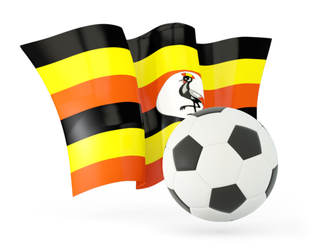 Football with waving flag. Download flag icon of Uganda at PNG format