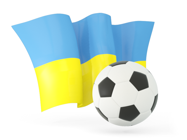 Football with waving flag. Download flag icon of Ukraine at PNG format