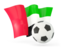 United Arab Emirates. Football with waving flag. Download icon.