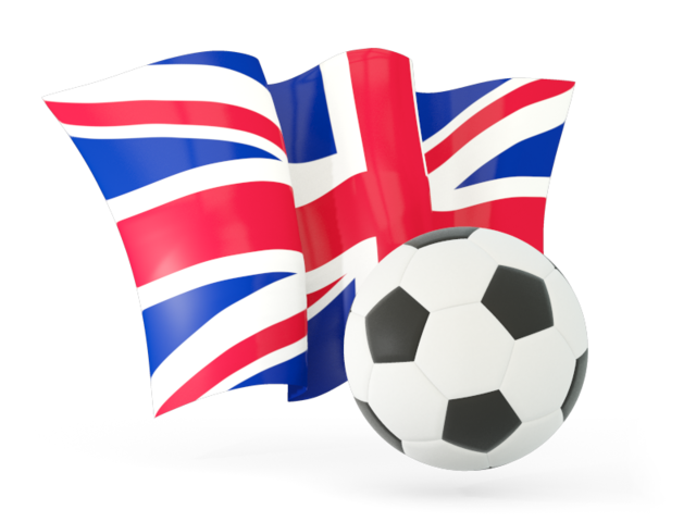 Football with waving flag. Download flag icon of United Kingdom at PNG format