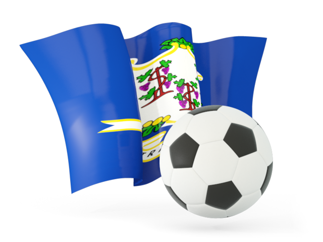 Football with waving flag. Download flag icon of Connecticut