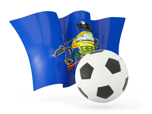 Football with waving flag. Download flag icon of Pennsylvania