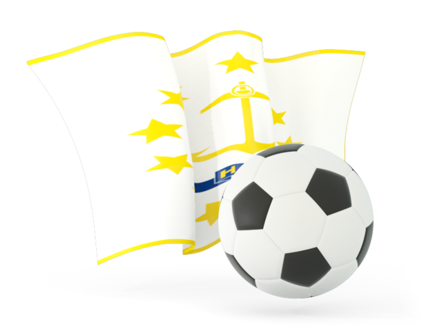 Football with waving flag. Download flag icon of Rhode Island