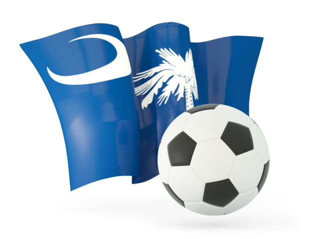 Football with waving flag. Download flag icon of South Carolina