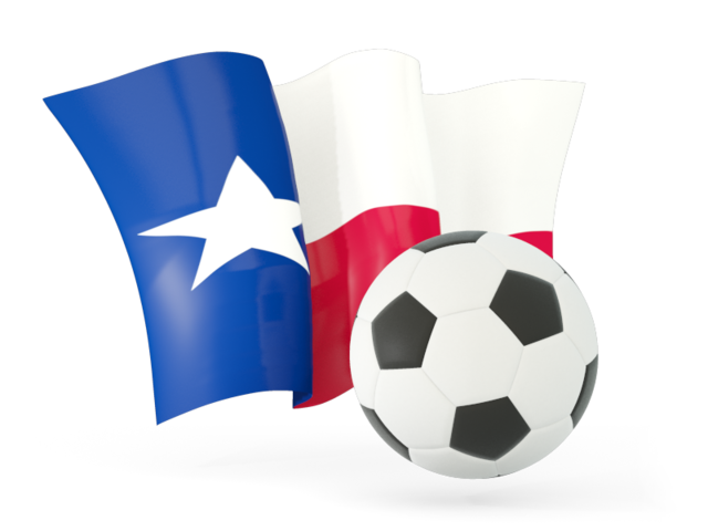 Football with waving flag. Download flag icon of Texas