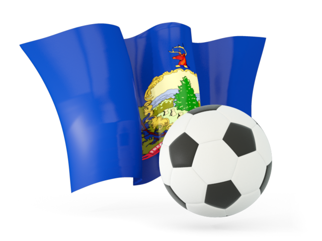 Football with waving flag. Download flag icon of Vermont