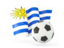 Uruguay. Football with waving flag. Download icon.