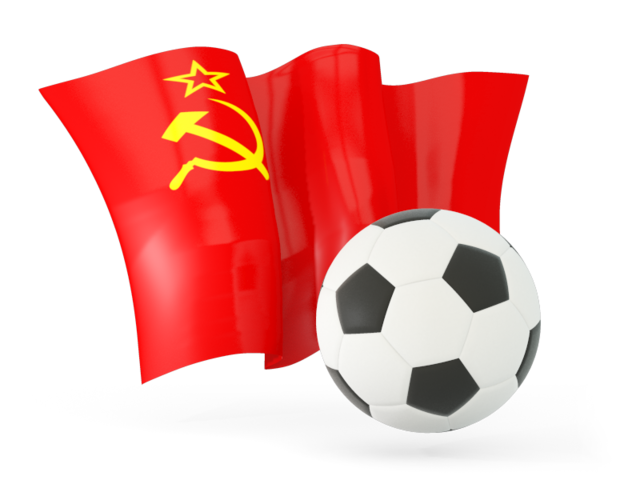 Football with waving flag. Download flag icon of Soviet Union at PNG format