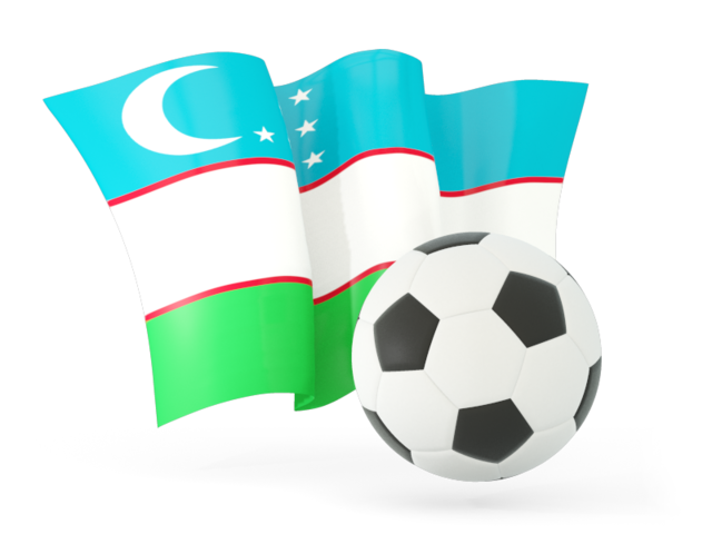 Football with waving flag. Download flag icon of Uzbekistan at PNG format