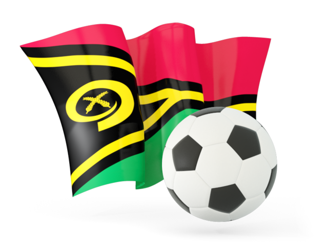 Football with waving flag. Download flag icon of Vanuatu at PNG format