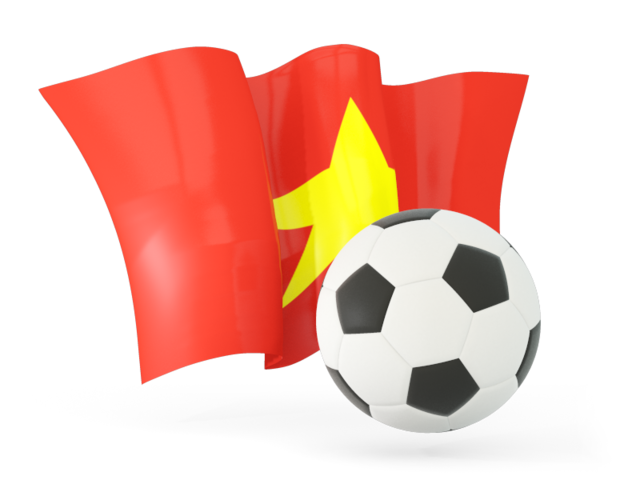Football with waving flag. Download flag icon of Vietnam at PNG format