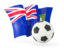 Virgin Islands. Football with waving flag. Download icon.