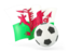 Wales. Football with waving flag. Download icon.