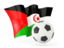 Western Sahara. Football with waving flag. Download icon.