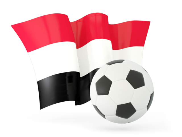 Футбольный мяч с волнистым флагом. Скачать флаг. Йемен