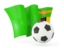 Zambia. Football with waving flag. Download icon.