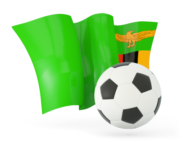 Футбольный мяч с волнистым флагом. Скачать флаг. Замбия