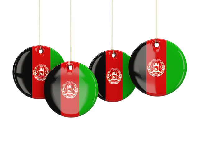 Four round labels. Download flag icon of Afghanistan at PNG format