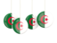 Algeria. Four round labels. Download icon.