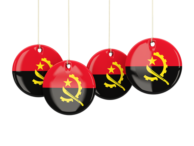 Four round labels. Download flag icon of Angola at PNG format