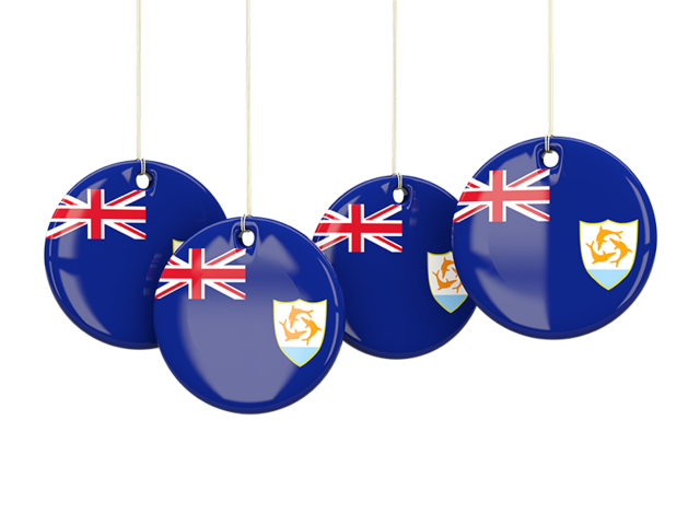 Four round labels. Download flag icon of Anguilla at PNG format