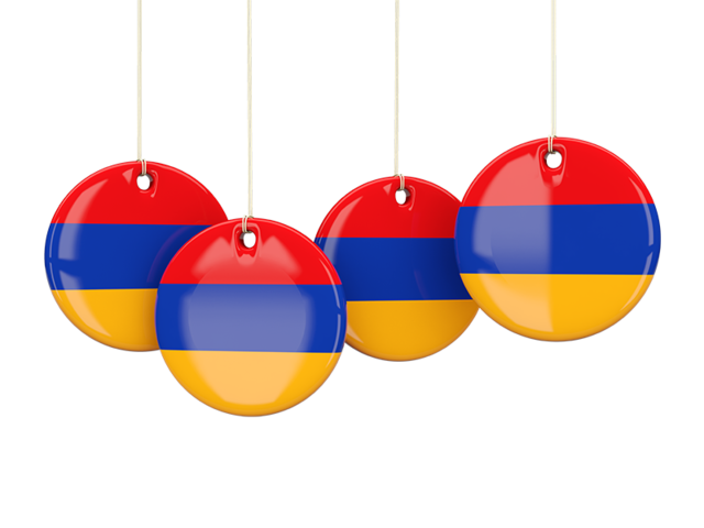Four round labels. Download flag icon of Armenia at PNG format